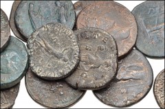 ROMAN. Imperial. Lot of thirteen (13) bronze coins from Trajan to Salonina. All sestertii unless otherwise noted. Includes: Trajan // Hadrian // Antoninus Pius // Diva Faustina Senior // Marcus Aureli