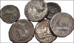 ROMAN. Provincial. Lot of six (6) billon and potin Tetradrachms. Includes: SYRIA, Antioch. Vespasian. AR Tetradrachm // EGYPT, Alexandria. Nero. BI Tetradrachm // EGYPT, Alexandria. Hadrian. BI Tetrad