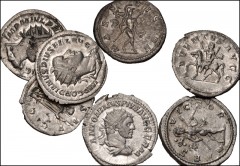 ROMAN. Imperial. Lot of seven (7) AR Antoniniani from Caracalla to Volusian. Includes: Caracalla // Elagabalus (2) // Gordian III // Philip I (2) // Volusian. VF to Good VF. LOT SOLD AS IS, NO RETURNS