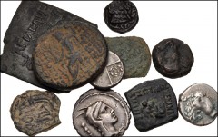 MIXED. Greek-Roman Provincial. Lot of ten (10) silver and bronze coins. Includes: GREEK: Thrace, Chersonessos. AR Hemidrachm (2) // Kings of Nabataea. Rabbell II. Æ // ORIENTAL GREEK: Kings of Elymais