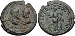 MOESIA INFERIOR, Tomis. Gordian III, with Tranquillina. AD 238-244. Æ Tetrassarion (28mm, 14.11 g, 12h). Laureate, draped, and cuirassed bust of Gordian III right, facing diademed and draped bust of T