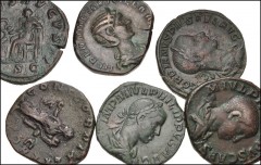ROMAN. Imperial. Lot of eight (8) Æ Sestertii. Includes: Maximinus I // Gordian III (2) // Philip II as Caesar and Augustus (2) // Herennia Etruscilla // Trebonianus Gallus // Valerian I. Coins averag
