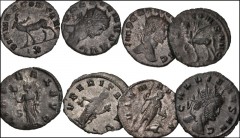 ROMAN. Imperial. Lot of forty-five (45) Antoniniani. Includes: Gallienus (26) // Salonina (5) // Claudius II Gothicus (12) // Aurelian (2). Coins VF or better, traces of silvering. LOT SOLD AS IS, NO 
