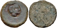 SICILY, Akragas. Circa 425/0-410/06 BC. Æ Hemilitron – Hexonkion (29mm, 17.25 g). [Eagle standing right on fish] / [Crab holding serpent in left claw; six pellets (mark of value) around, octopus and c