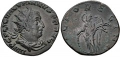 Valerian I. AD 253-260. Antoninianus (19mm, 2.47 g, 6h). Rome mint. 2nd-4th emission of Valerian I and Gallienus, AD 255-257. Radiate, draped, and cuirassed bust right / [VI]CTO REGINA, Victory standi
