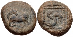 DYNASTS of LYCIA. Uncertain dynast. Circa 480/70-430 BC. Fourrée Stater Core (23mm, 9.31 g). ‘Protodynastic’ period, Group C. Horse(?) kneeling left, head right / Triskeles in dotted square within inc