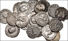 ROMAN. Republican-Imperial. Lot of twenty-one (21) AR Denarii from the Roman Republic to Maximinus I. Includes: L. Saufeius // M. Julius Salinus // Ti. Claudius Ti. f. Ap. n. Nero // Otho // Titus // 