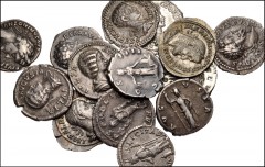 ROMAN. Imperial. Lot of fifteen (15) AR Denarii from Antoninus Pius to Maximinus I. Includes: Antoninus Pius (2) // Diva Faustina I // Marcus Aurelius as Caesar // Commodus // Septimius Severus // Div