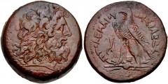 PTOLEMAIC KINGS of EGYPT. Ptolemy IV Philopator. 222-205/4 BC. Æ Drachm (40mm, 65.04 g, 12h). Alexandreia mint. Series 5. Diademed head of Zeus-Ammon right / Eagle with closed wings standing left on t