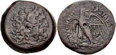 PTOLEMAIC KINGS of EGYPT. Ptolemy IV Philopator. 222-205/4 BC. Æ Tetrobol (36mm, 43.58 g, 12h). Alexandreia mint. Series 5. Diademed head of Zeus-Ammon right / Eagle with wings spread standing left on