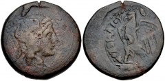 PTOLEMAIC KINGS of EGYPT. Ptolemy IV Philopator. 222-205/4 BC. Æ (35mm, 30.97 g, 12h). Alexandreia mint. Series 6. Head of Isis right, wearing wreath of grain ears, and her hair in long curls / Eagle 