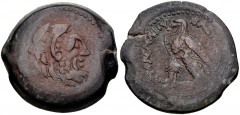 PTOLEMAIC KINGS of EGYPT. Ptolemy IV or Ptolemy V. 222-205/4 BC or 204-180 BC. Æ (30mm, 20.72 g, 11h). Alexandreia mint. Series 6. Bearded head of Herakles right, wearing lion skin headdress / Eagle w