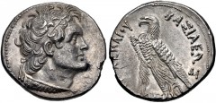PTOLEMAIC KINGS of EGYPT. Ptolemy VI Philometor. First sole reign, 180-170 BC. AR Tetradrachm (27mm, 12.86 g, 12h). Alexandria mint. Diademed head of Ptolemy I right, wearing aegis / Eagle with closed