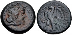 PTOLEMAIC KINGS of EGYPT. Ptolemy VI Philometor. Second sole reign, 163-145 BC. Æ (21mm, 5.70 g, 12h). Alexandreia mint. Series 7. Head of the deified Alexander right, wearing elephant skin headdress 