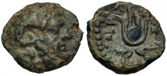 PTOLEMAIC KINGS of EGYPT. Ptolemy Apion. King of Kyrenaika, c. 104/1–96 BC. Æ Chalkous (13mm, 1.17 g, 12h). Kyrene mint. Diademed head of Zeus-Ammon right / Headdress of Isis. Svoronos 1845 (Ptolemy X