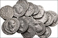 ROMAN. Imperial. Lot of fifty (50) denarii from Marcus Aurelius to Gordian III. Includes: Marcus Aurelius (1) // Septimius Severus (8) // Julia Domna (10) // Caracalla (9) // Plautilla (1) // Geta (6)