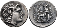 KINGS of THRACE, Macedonian. Lysimachos. 305-281 BC. AR Tetradrachm (27mm, 16.79 g, 12h). Lampsakos mint. Struck 297/6-282/1 BC. Diademed head of the deified Alexander right, with horn of Ammon / Athe