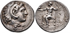 KINGS of MACEDON. Alexander III ‘the Great’. 336-323 BC. AR Tetradrachm (26mm, 17.17 g, 1h). Babylon mint. Struck under Stamenes or Archon, circa 325/4 BC. Head of Herakles right, wearing lion skin / 