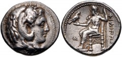 KINGS of MACEDON. Philip III Arrhidaios. 323-317 BC. AR Tetradrachm (27mm, 17.20 g, 1h). Babylon mint. Struck under Archon, Dokimos, or Seleukos I, circa 323-318/7 BC. Head of Herakles right, wearing 