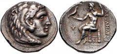 KINGS of MACEDON. Antigonos I Monophthalmos. As Strategos of Asia, 320-306/5 BC. AR Tetradrachm (28mm, 16.78 g, 12h). In the name of Alexander III. Sidon mint. Dated RY 20 of Abdalonymos (314/3 BC). H
