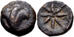 PONTOS, Uncertain (Amisos?). Circa 130-100 BC. Æ (18mm, 7.96 g). Rose; [monogram to lower left] / Star. Cf. SNG BM Black Sea 982; HGC 7, 313. VF, dark brown patina. From the collection of Alexandre Ca