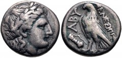 TROAS, Abydos. Circa 350-325 BC. AR Half Siglos (13.5mm, 2.53 g, 10h). Menesippos, magistrate. Laureate head of Apollo right / Eagle standing left; club and bow to lower left. SNG Ashmolean –; SNG Cop