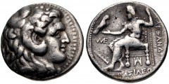 SELEUKID KINGS of SYRIA. Seleukos I Nikator. 312-281 BC. AR Tetradrachm (25mm, 16.74 g, 3h). In the name and types of Alexander III of Macedon. Babylon I mint. Struck circa 311-300 BC. Head of Herakle