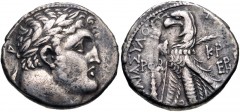 PHOENICIA, Tyre. 126/5 BC-AD 65/6. AR Shekel (26mm, 13.82 g, 12h). Dated CY 172 (AD 46/7). Laureate bust of Melkart right / Eagle standing left on prow; palm frond behind; to left, POB (date) above cl