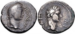 KINGS of PONTUS. Polemo II, with Nero. AD 38-64. AR Drachm (16mm, 2.91 g, 8h). Dated RY 18 of Polemo II (AD 55/6). Diademed head of Polemo II right / Laureate head of Nero right; ЄTOYC IH (date) upwar