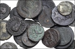 ROMAN. Provincial. Lot of twenty-two (22) AR, BI, and Æ Greek and Roman denominations. Includes: Mostly third century provincial issues of Egypt, although lot includes a Cappadocian drachm of Archelao
