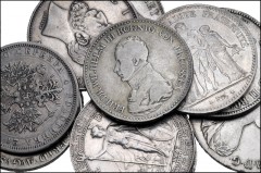 WORLD. Miscellaneous. Lot of ten (10) crown-sized AR denominations from around Europe. Includes: AUSTRIA. Holy Roman Empire. Taler: 1780 (restrike). BELGIUM. 5 Francs: 1869. FRANCE. 5 Francs: 1875-A. 