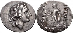 ISLANDS off THRACE, Thasos. Circa 140-110 BC. AR Tetradrachm (32.5mm, 16.36 g, 11h). Wreathed head of young Dionysos right / Herakles standing facing, head left, holding club, lion skin draped over le