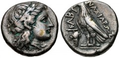 TROAS, Abydos. Circa 350-325 BC. AR Half Siglos (13mm, 2.57 g, 12h). Anaxileos, magistrate. Laureate head of Apollo right / Eagle standing left; grape bunch to left, [A]NAΞΙΛΕΩΣ downward to right. SNG