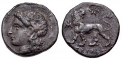 IONIA, Miletos. Circa 360-350 BC. AR Hemidrachm (12mm, 1.55 g, 12h). Skythes, magistrate. Laureate head of Apollo left / Lion standing left, head right; star above, MI (civic) monogram to left, ΣΚΥΘ[Η