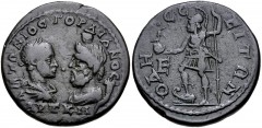 MOESIA INFERIOR, Odessus. Gordian III. AD 238-244. Æ Pentassarion (26mm, 11.08 g, 6h). Laureate, draped, and cuirassed bust of Gordian and draped bust of Serapis, wearing calathus and with cornucopia 