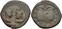 MOESIA INFERIOR, Odessus. Gordian III. AD 238-244. Æ Pentassarion (27mm, 13.17 g, 7h). Laureate, draped, and cuirassed bust of Gordian and draped bust of Serapis, wearing calathus and with cornucopia 