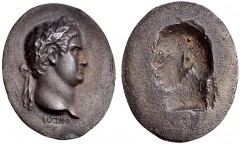 GERMANY. Otho. AD 69. Cast Iron Portrait Medallion (55x46mm, 30.73 g, 12h). After a product by the Royal Prussian Iron Foundry, Gleiwitz (1798-1872). Laureate head right; incuse OTHO below / Blank, ex
