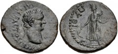 LYDIA, Tralles. Domitian. AD 81-96. Æ (25mm, 7.52 g, 6h). Laureate head right / Apollo Pythios standing facing, head left, holding plectrum and lyre. RPC Supp. 3 1096/19, otherwise unpublished. VF, da