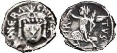Heraclius. 610-641. AR Third Siliqua (12mm, 0.62 g, 1h). Carthage mint. Struck 617-641. Crowned bust facing, wearing consular robes and holding mappa and globus cruciger / Victory advancing left, hold