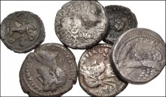 ROMAN. Provincial. Lot of six (6) billon and potin Tetradrachms. Includes: SYRIA, Antioch. Vespasian. AR Tetradrachm // EGYPT, Alexandria. Nero. BI Tetradrachm // EGYPT, Alexandria. Hadrian. BI Tetrad
