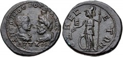MOESIA INFERIOR, Odessus. Gordian III. AD 238-244. Æ Pentassarion (28mm, 13.41 g, 1h). Laureate, draped, and cuirassed bust of Gordian and draped bust of Serapis, wearing calathus and with cornucopia 