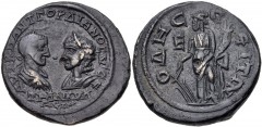 MOESIA INFERIOR, Odessus. Gordian III, with Tranquillina. AD 238-244. Æ Pentassarion (27mm, 12.90 g, 1h). Laureate, draped, and cuirassed bust of Gordian and draped bust of Tranquillina, wearing steph