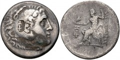 LYCIA, Phaselis. Circa 221/0-189/8 BC. AR Tetradrachm (31mm, 16.09 g, 11h). In the name and types of Alexander III of Macedon. Dated CY 7 (215/4 BC). Head of Herakles right, wearing lion skin; c/m: an