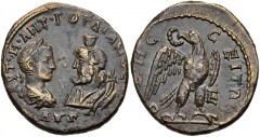 MOESIA INFERIOR, Odessus. Gordian III. AD 238-244. Æ Pentassarion (25mm, 10.79 g, 2h). Laureate, draped, and cuirassed bust of Gordian and draped bust of Serapis, wearing calathus and with cornucopia 