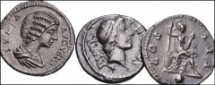ROMAN. Republican-Imperial. Lot of three AR denarii. Includes: Republican: Q. Sicinius and C. Coponius // Imperial: Hadrian // Julia Domna. Average VF, some porosity, the Republican piece with scratch
