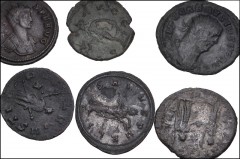ROMAN. Imperial. Lot of nine antoniniani. Includes: Victorinus // Tetricus I // Tetricus II // Quintillus // Aurelian, with Vaballathus // Tacitus // Probus (2) // Carausius. Fine to Good VF condition