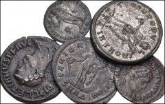 ROMAN. Imperial. Lot of fifteen (15) bronzes of the Tetrarchic and Constantinian Eras. Includes: Diocletian. Æ Follis (2 coins) // Constantius I. Æ Follis // Galerius. Æ Follis // Maximinus II, as Cae