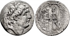 KINGS of CAPPADOCIA. Ariarathes VII Philometor. Circa 106-101/0 BC. AR Tetradrachm (28mm, 16.49 g, 12h). In the name and types of Antiochos VII of Syria. Ariaratheia or Eusebia-Tyana mint. Struck circ