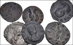 ROMAN. Imperial. Lot of thirty-five (35) AR Antoniniani of Gallienus and Salonina. Includes: Gallienus (23) // Salonina (12). A great mix of reverse types with no duplication of RIC numbers. An excell