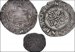 WORLD. Italy. Lot of three (3) AR and BI denominations. Includes: Milano (Duchi). Filippo II di Spagna. BI Sesino // Napoli (Regno). Filippo IV di Spagna. AR 15 Grani // Same, but Filippo III di Spagn